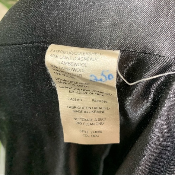 Jones New York Contemporary Black & White Lambs Wool Blend Pea Coat Jacket Sz 4 - Picture 15 of 15